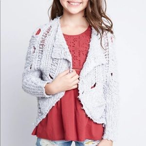 Girls Bolero Grey Sweater Cardigan NWT